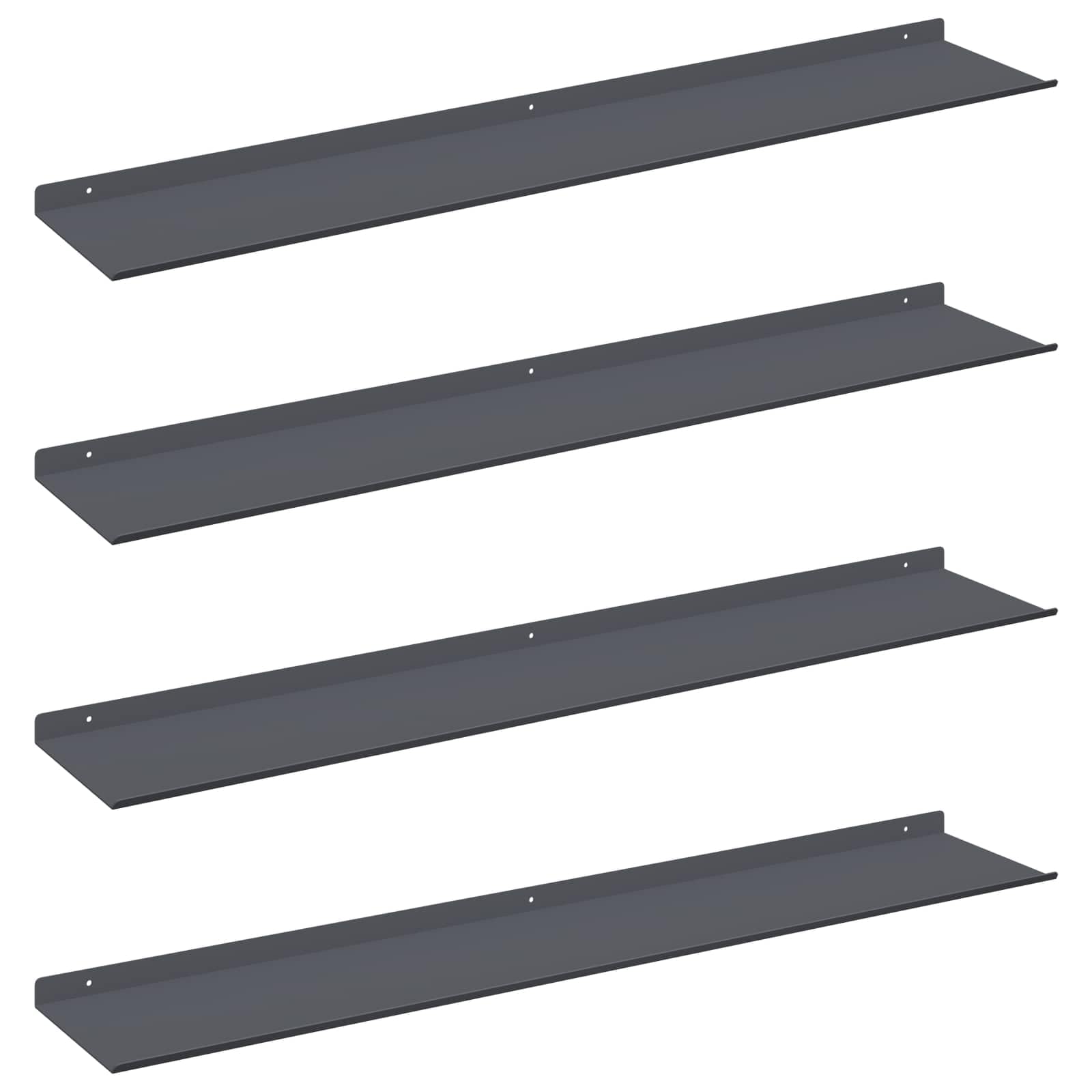 Étagère murale fine en métal gris foncé pour épurer votre déco de salon contemporain