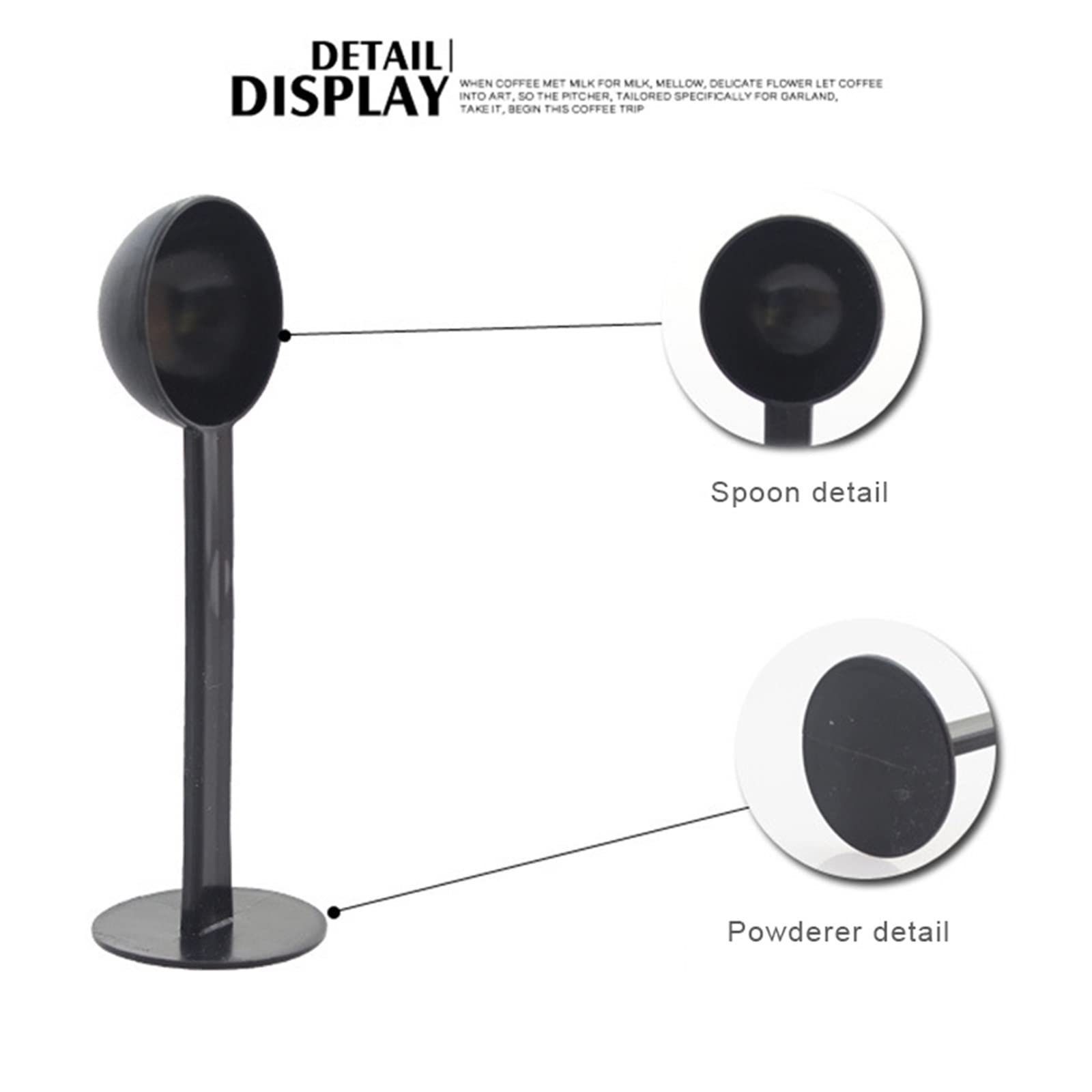 Cucharones de Cocina Cuchara para apisonar café en Polvo Cuchara medidora de plástico para Granos de café para máquina de Espresso Utensilios para café Accesorios de Cocina (Negro)