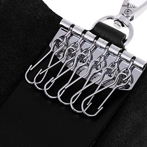 Homyl Bolsa masculina de couro legítimo para chaveiro de carro, porta-cartões, bolsa organizadora, P