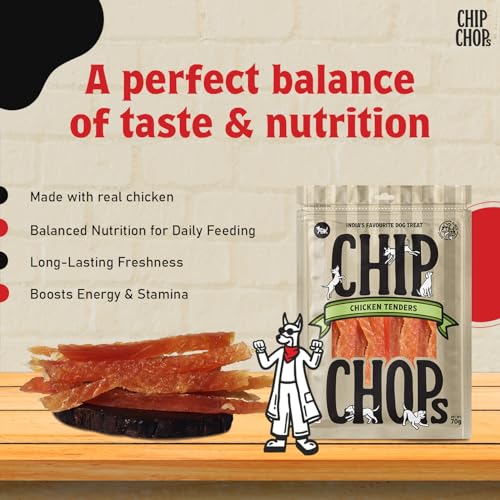 Image of Combo of Chip Chop DogTreat, Healthy Nutritious Treat, Chicken & Codfish Sandwich and Chicken Tenders Easily Digestible Treats, Suitable for All Dog Breeds, Each 70 gm