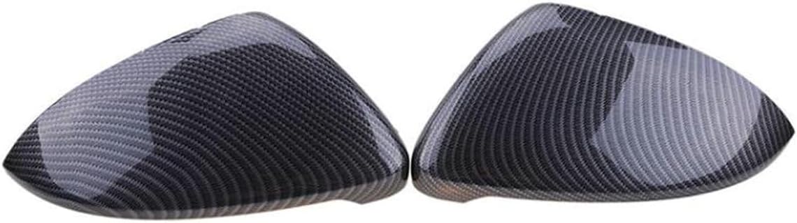 Pair Rearview Side Mirror Cover Carbon Fiber Style Caps Compatible for VW Golf GTI MK7 R GTD Hatchback/Estate Replacement Left Right Side Door Mirror Cap (Carbon fiber look)