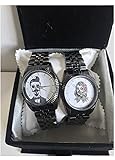 love print Coppia di Orologi da Polso You And Me Skull (Nero)