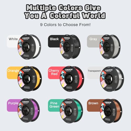 Image of Comgrow PETG 3D Printer Filament 1.75mm, High Precision and Tough 3D Printer Filament 2kg (4.4LBS), Dimensional Accuracy + /- 0.02 mm, Fit Most 3D Printers Gey + Grey