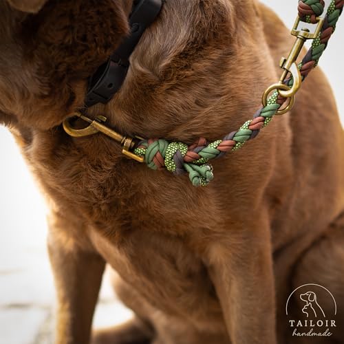 Tailoir Hundeleine 2m geflochten - Leine Hund, Mittelgroße - Große Hunde, Leine verstellbar, Hundeleinen, Dog Leash Führleine, Bissfeste Hundeleine zum Umhängen, Trainingsleine, Freihandleine Paracord
