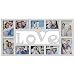 NEX Collage Picture Frames, Wall Hanging Display Multiple Decor with 10 Openings 5X7 and 4X6 Photos, Love, Plastic, White