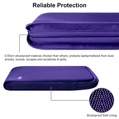 Image of Arvok 11 11.6 12 Inch Laptop Sleeve Case for MacBook Air 12, Water-Resistant Neoprene Notebook Computer Tablet Sleeve, Carrying Bag Cover for Chromebook /HP /Dell /Lenovo /Asus /Acer, Purple