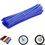 Bike Spoke Skins Covers Wheel Spoke Wraps Skins Pipe Trim Decoration Protector for Motorcycle Dirt Bike Kawasaki -72 Pcs (Navy Blue)