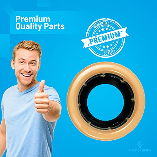 Evertechpro Universal Extra Thick Toilet Wax Ring Replacement Kit For Floor Outlet Toilet Bowl With Black Rubber Flange Funnel Water Tight Seal Gasket Accommodates 3 Inch And 4 Inch Waste Lines #TOP2