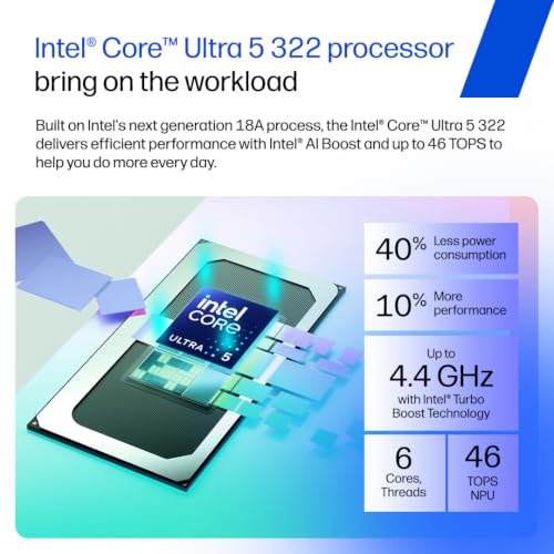 Image of HP OmniBook 3 OLED ● Intel Core Ultra 5 322● 46 Tops● 16GB DDR5 (Upgradeable)● 512GB SSD● 2K●14'' /35.6cm● 300nits● Win11● Office24● Silver● 1.4kg● hs0052TU● Lighter mini GaN Charger● AI Laptop