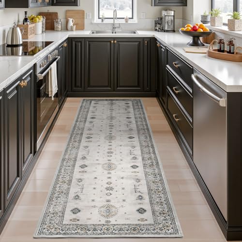 AMOAMI Vintage 2X6 Runner Rug Non Slip Soft Runners for Hallways Machine Washable Hallway Runner Bedside Rugs for Bedroom Long Rug for Hallways Entryway Laundry Room Kitchen Bathroom