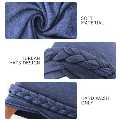 Image of DRESHOW Turban Pre-Tied Twisted Hat Thread African Head Wraps for Black Women Chemo Cancer Cap Braid Hair Cover