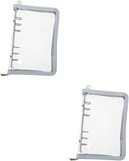 VILLCASE 2 Peças Livro De Folhas Soltas Saco De Folhas Soltas Capa De Caderno Capa Macia Fichário Capas De Fichário Bolsos Transparentes Capa De Fichário Guarda Capa Transparente Zíper De