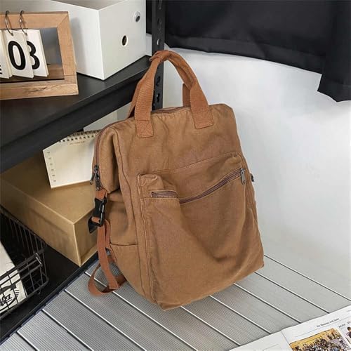 Image of MaxxCloud Vintage Denim Laptop Backpack Casual Canvas Daypack Handbag Purse Lightweight Rucksack Shoulder Bag
