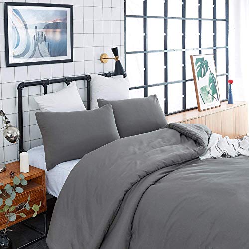 Houseri Dark Grey Comforter King Size Grey Bedding Gray Comforter Set King Men Women Plain Grey King Comforter Sets Dark Gray Comforter Bedding King Comforter Set Solid Gray Comforter King Size Soft #TOP3