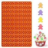 Kamehame Gingerbread Man Silicone Mold, 77 Cavity Gummy Mold for Candy, Christmas Chocolate, Cookies, Biscuit, Small Dog Treats