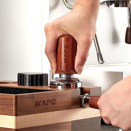 Ikape 58.35Mm Espresso Coffee Tamper, Spring-Loaded Calibrated Tamper With Premium Stainless Steel,Walnut Wooden-Handle Tamper Compatiable With Over 58Mm Espresso Machine Bottomless Portafilter #TOP4
