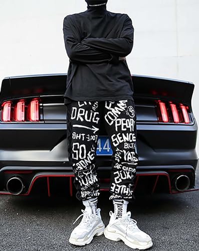 Niepce Inc Relaxed Fit Graffiti Japanese Streetwear Pants for Men with Design4