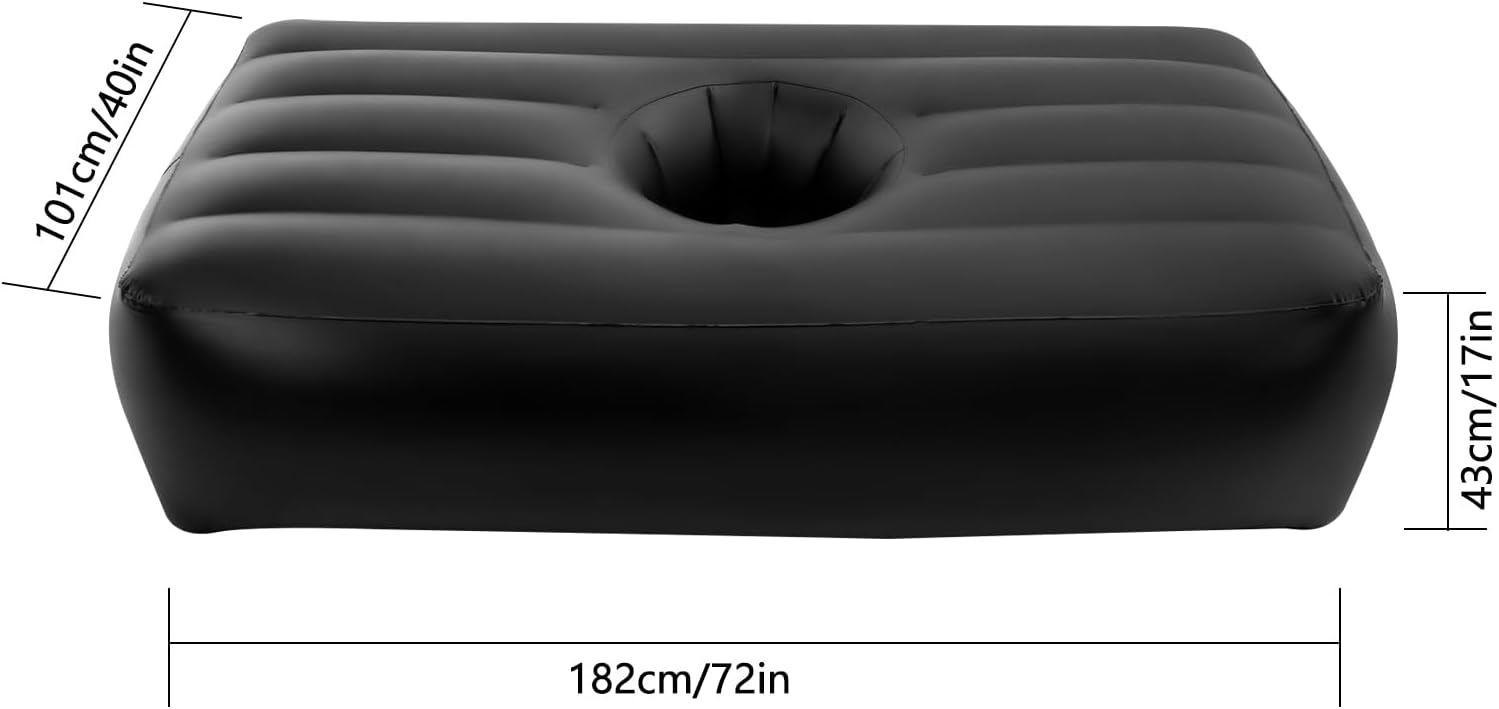 BBL Bed with Hole, BBL Bed After Surgery Inflatable BBL Mattress with Electric Air Pump (Black)