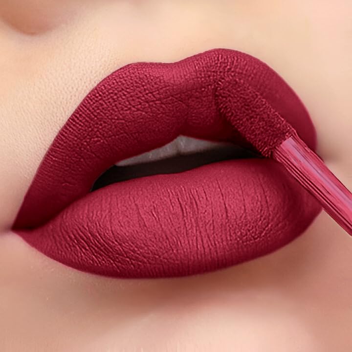 Image of Beautiful Color Matte Liquid Lipstick, Long Lasting & Waterproof 5ml (NUDE RED1)