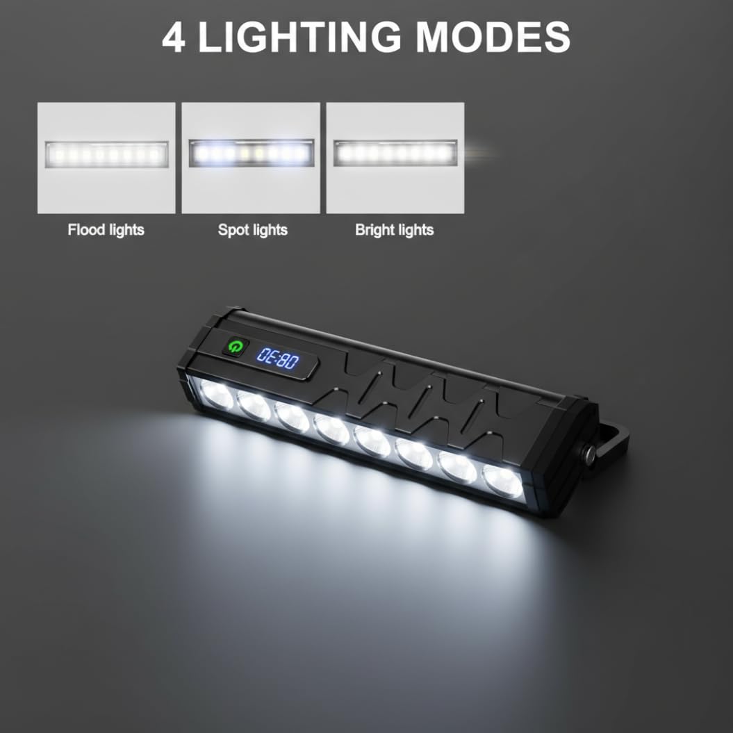 Luz de bicicleta de 3500 lúmenes, 8 LED USB recargable con pantalla digital, 4 modos de luz impermeable para montar en bicicleta de noche, ciclismo de montaña.