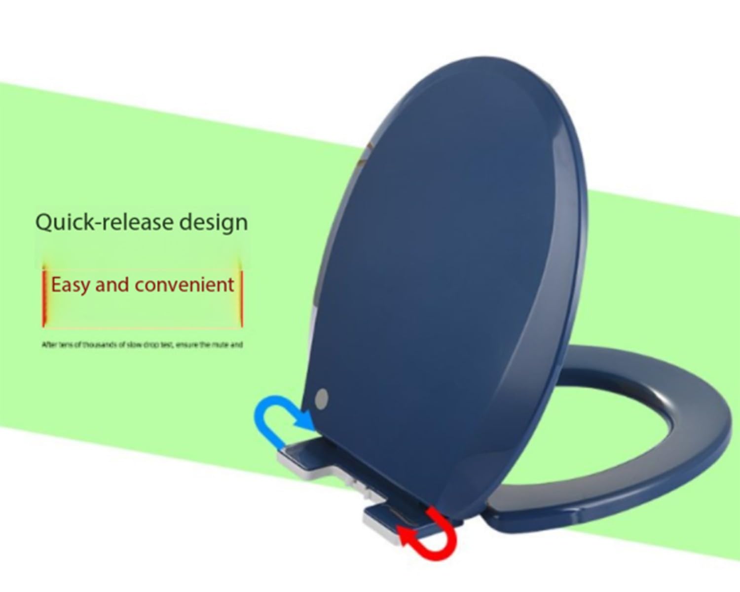 REHOOF Colorato Sedile WC Copriwater Universale con Chiusura Ammortizzata Soft Close, Copri WC Water, Coperchio WC con Sgancio Rapido,Seduta del WC, Coperchio Bagno A Forma di O 36 * 41Cm F