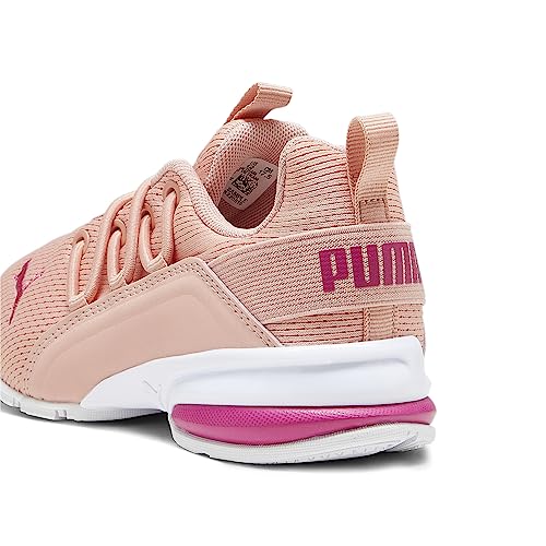 PUMA Cross Training Shoes Axelion Mesh Sneaker, 10.5 US Unisex Little Kid, Poppy Pink White-pinktastic2