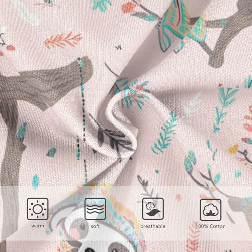 Wusikd Cute Sloth Boys' Underwear Cotton Pink Boys Briefs Soft Toddler Underwear 2T3