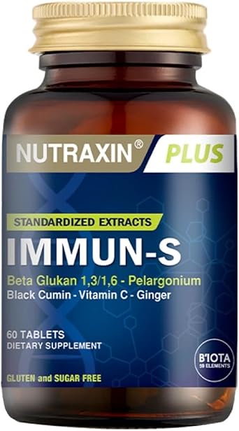 Nutraxin Plus Immun-S 1,3-1,6 Beta-Glukan 60 Tablet Takviye Edici Gıda