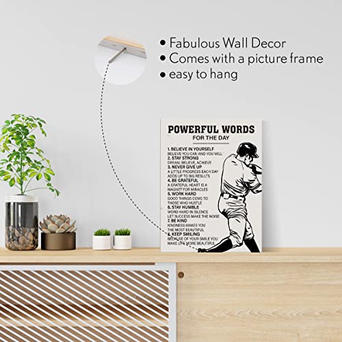 Ngaeak 8006 Baseball Players Powerful Words Of The Day Canvas Painting Framed Wall Art Decor thumb #4
