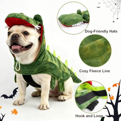NACOCO Dog Halloween Costume Dog Crocodile Hoodies Pet Funny Christmas Cosplay Clothes Small to Large Dog Birthday Outfits(Crocodile,S) - image 3