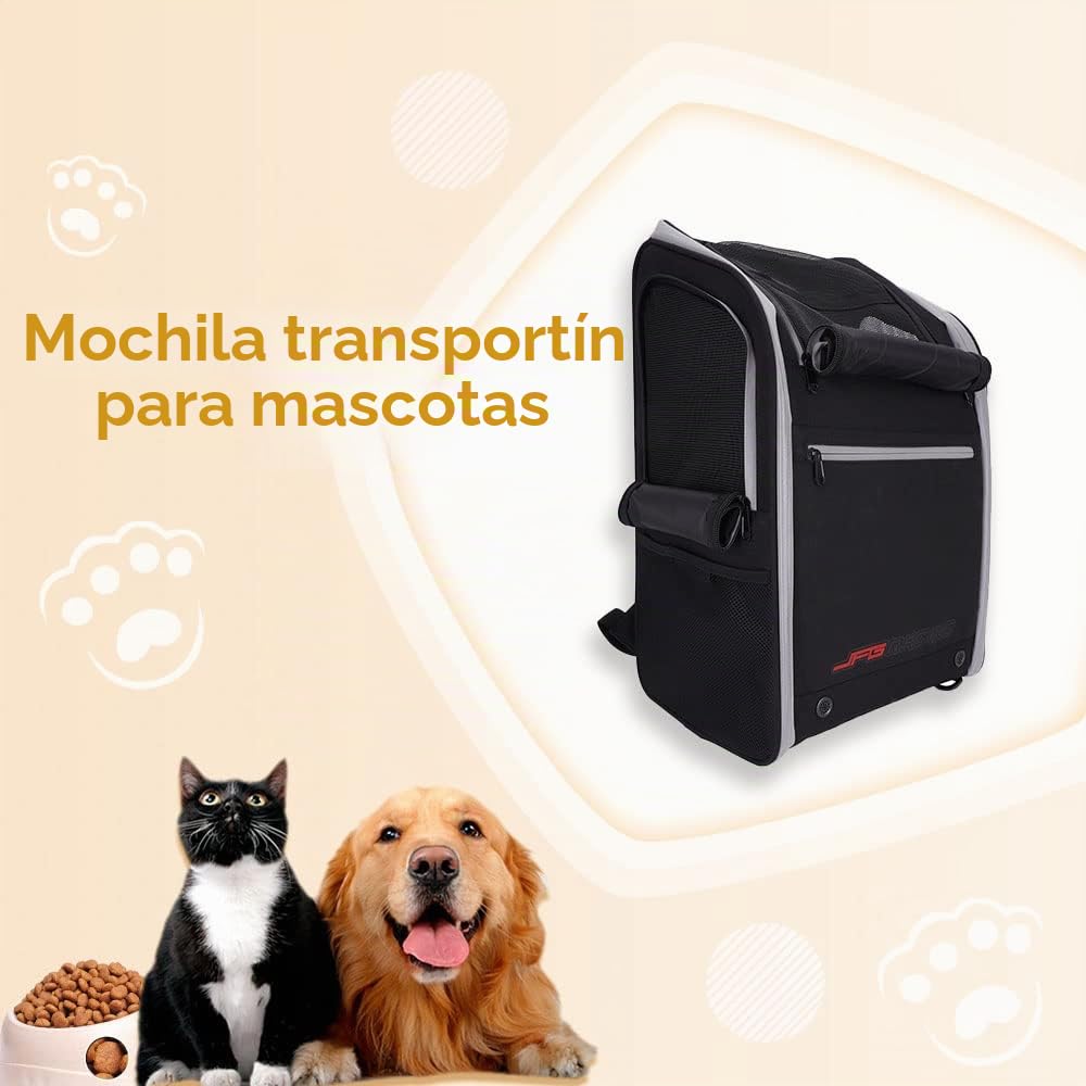 Mochila de Mascotas,Bolsas de Transporte Perros Gatos Moto | Transportadores de Mascotas Mejorados,Capacidad de Carga Portátil,Mochila Plegable para Perros