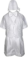 Vista 1 de Conjunto de chaleco corto blanco para bautizo para bebé niño (0M-36M)