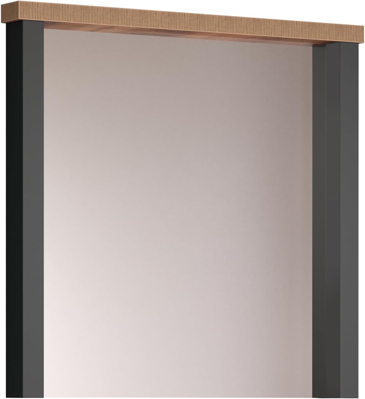 trendteam smart living Enna Garderobenspiegel Mango/Schwarz Wandspiegel mit elegantem Rahmen und klarem Spiegelglas (BxHxT) 73 x 69 x 7 cm ideal für Flur oder Wohnzimmer
