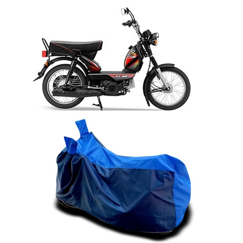 Image of DUFFEL-Two Wheeler Bike Body Cover Compatible for Tvs XL 100 Comfort Bs6 Heat Protectio /UV-Rays /Birds Dropping /DustProof /Waterproof All Variants [Nevay Blue]