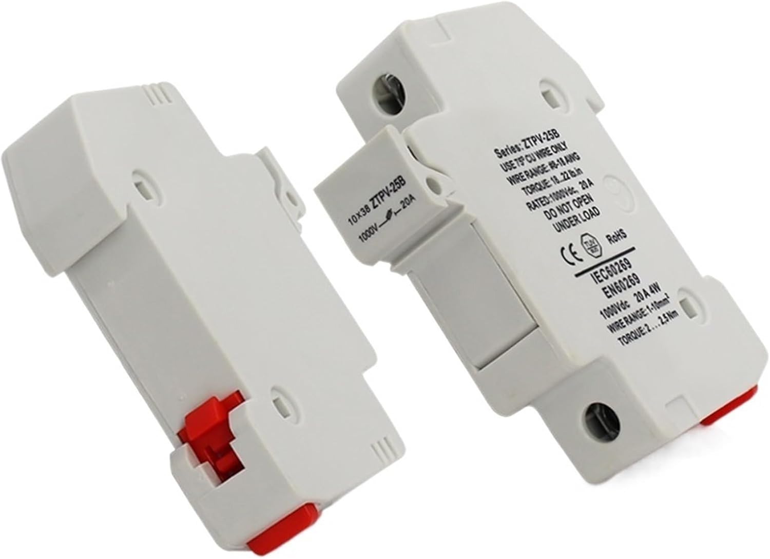 20 Pieces Solar PV Fuse Holders Link for Fusible 1000V DC Waterproof