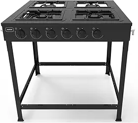 Fogão Industrial 4 Bocas Baixa Pressão Sem Forno Realce Cr220 Preto