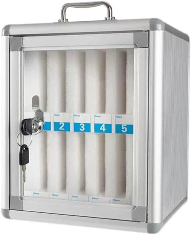 48-Slot Wall-Mounted Cell Phone Locker, Aluminum Alloy Mobile Phone Storage with Handle - Secure Organizer for Classroom, Office, Exam, Kids & Students, Durable Lockbox Solution