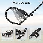 Amrules Dog Leash 6 FT with Comfortable Padded Handle, Training Loop Leash with Highly Reflective Threading for Medium Dogs, Black