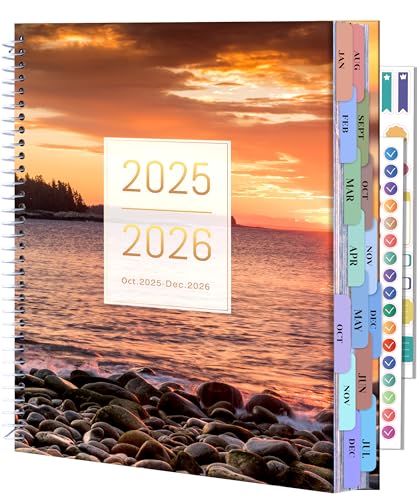 CAGIE 15 Month Planner Oct 2025-Dec 2026 Hourly Daily 2025-2026 Weekly Monthly Planners for Women 25-26 Day Hardcover Calendar Agenda with Stickers, 8.5 x 11