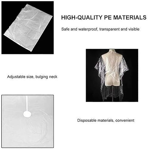 Miniatura 5 de 100 capas desechables de corte de pelo, capa de peluquería de salón, delantal transparente, capas de champú impermeables para estilistas de