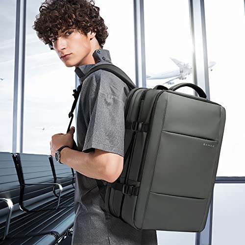 BANGE 45L Carry-on Backpack, Expandable Travel Backpacks for Airplanes,Convertible Weekend Backpack Briefcase for Traveling,Water Resistant College 17.3” Laptop Backpack for Men & Women - Image 3