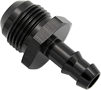 Vista 7 de Negro recto aluminio 4AN macho Flare a 1/4 "(6.3mm) Barb Push Hose Barb Fitting Adapter