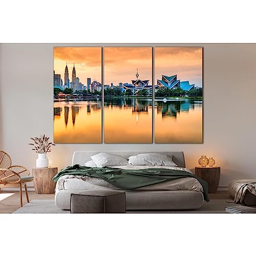 Lienzo de lago Titiwangsa Kuala Lumpur cuadro salon ZELLART 115x75