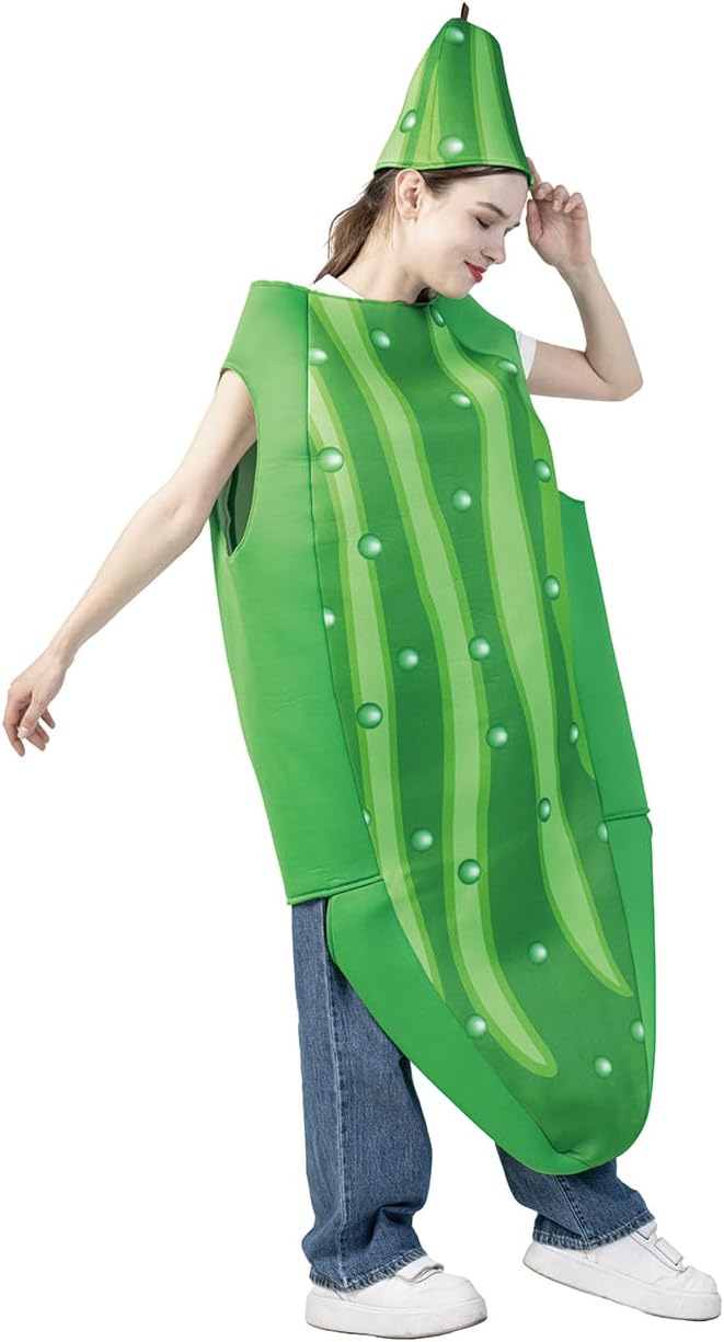 DSplay Unisex Adult Pickle Costume Halloween Green Cucumber Outfits - Image 2