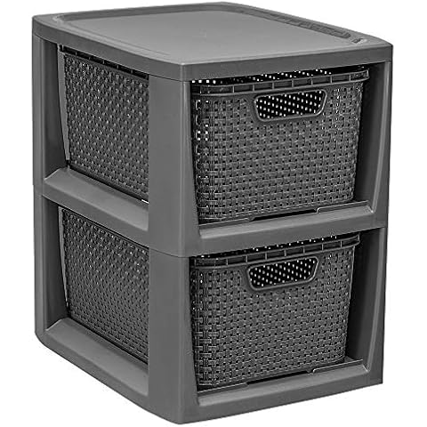 Branq Rattan Design 2 Drawer Storage Unit Cover