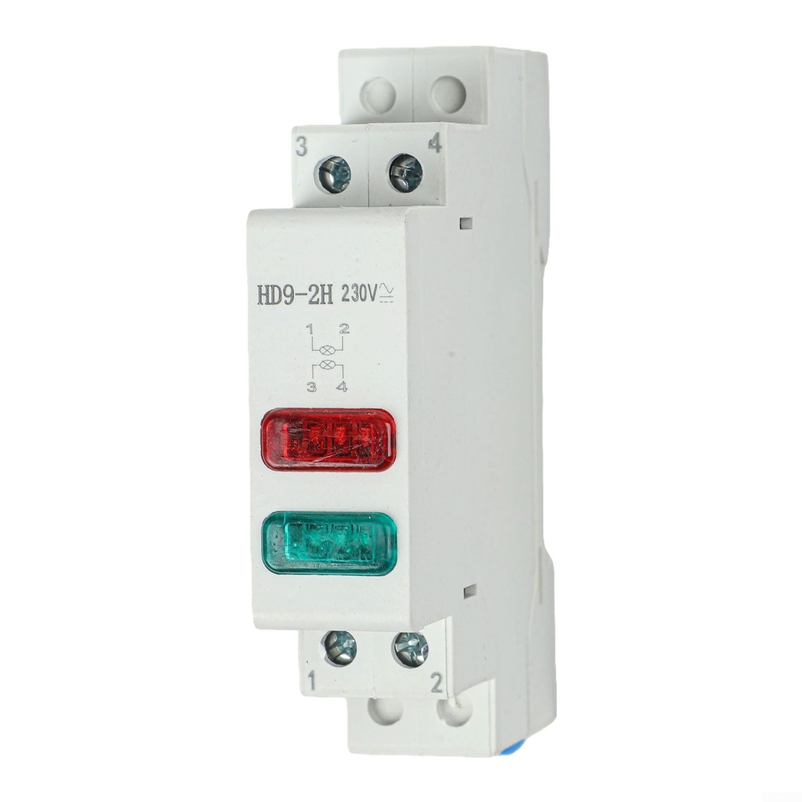 Luce di segnale LED DIN 230 V, robusta spia in plastica ignifuga per armadi elettrici, indicatore luminoso per industria e installazione domestica (rosso + verde)