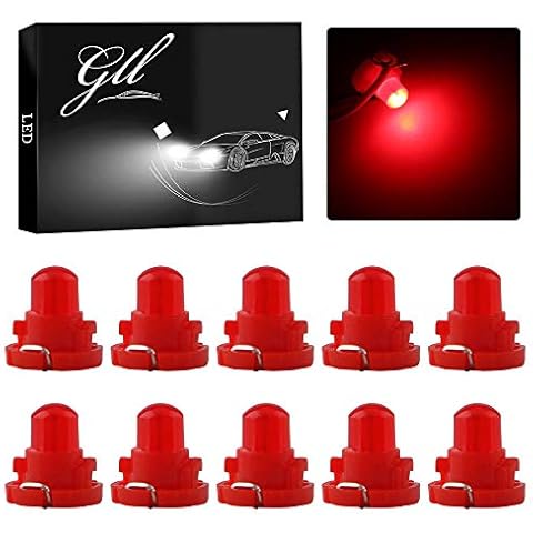 Grandview 10pcs Red T4.2 COB 1 SMD Led For Dashboard Instrument Cluster Light Car Light Bulb Side Light Indicator light Interior Panel Bulb Light 12V Cover