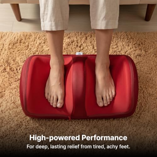 Image of pTron Revivo X1 Shiatsu Foot & Calf Massager with Heat, Relief for Tired Muscles & Plantar, Deep Tissue Massager, Improves Blood Circulation, Pain Relief (Maroon)