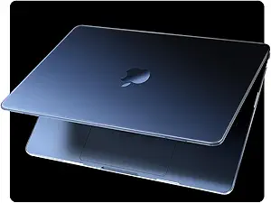 EooCoo Compatible with MacBook Air 13 inch Case 2025 2024-2022 M4 M3 M2 A3240 A3113 A2681, Upgrade Matte, Scratch Resistant, Sturdy Protective Hard Shell for Mac Air 13.6 inch Case, Midnight Clear