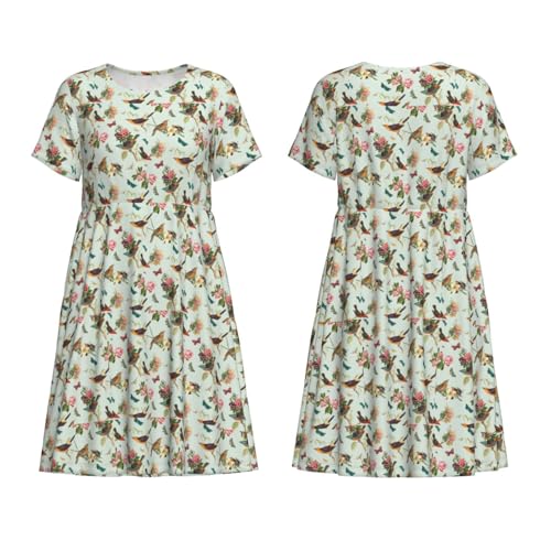 Robe d'été décontractée à motifs oiseaux pour vos sorties plage et terrasses - 6
